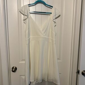 ARULA Veronica Ruffle Mini Dress in White